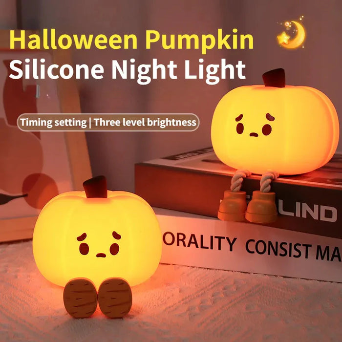 Pumpkin Silicone Night Light, Touch Dimmable