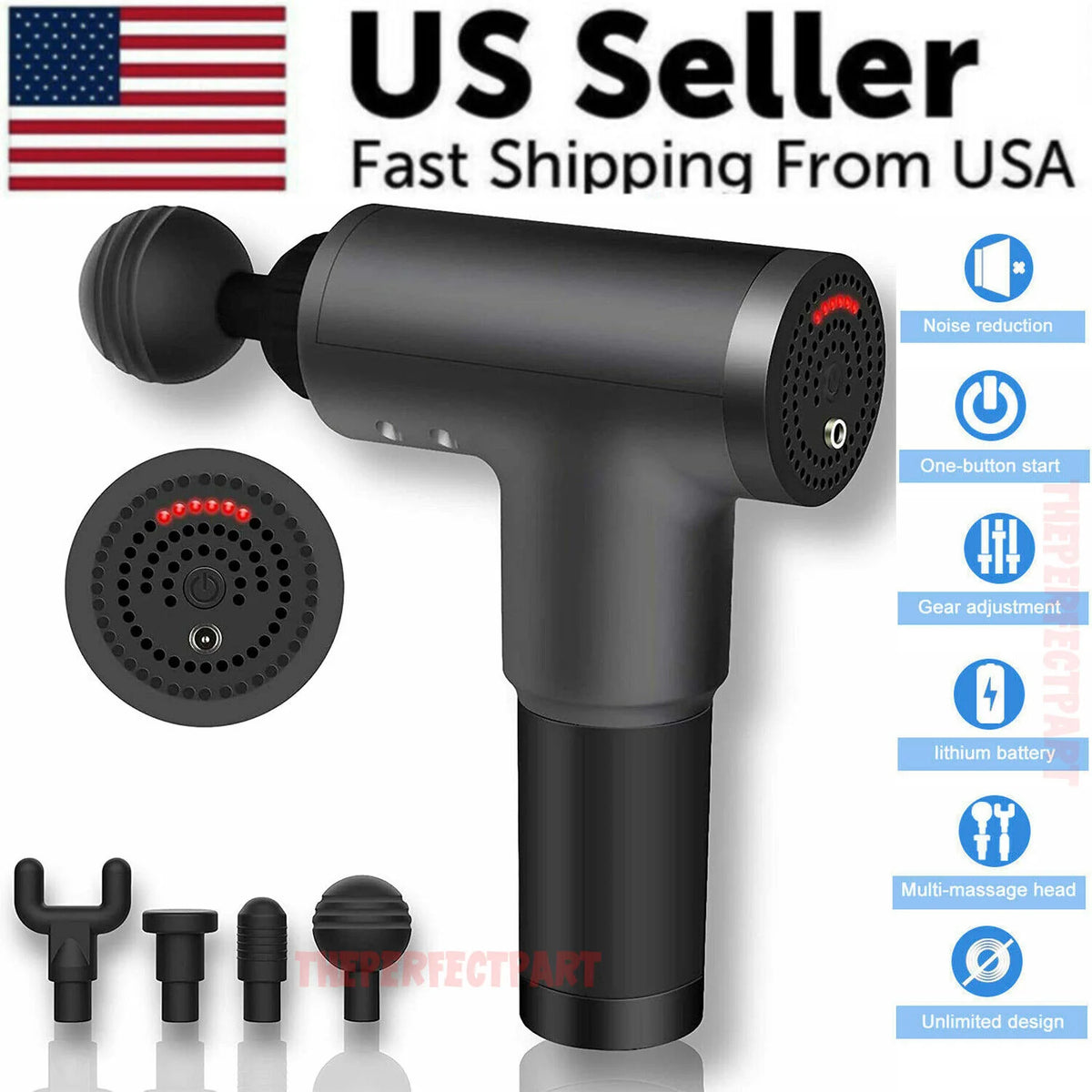 Deep Tissue Massage Gun with 4 Heads